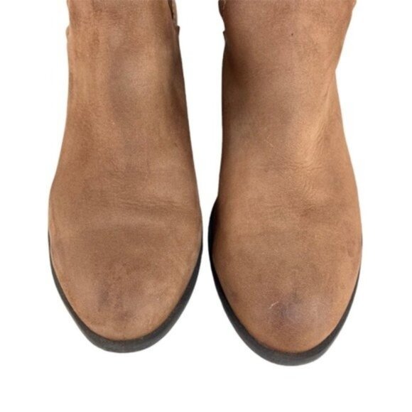 Blondo Waterproof Nubuck Heeled Ankle Booties Victoria in Cognac - Picture 5 of 10